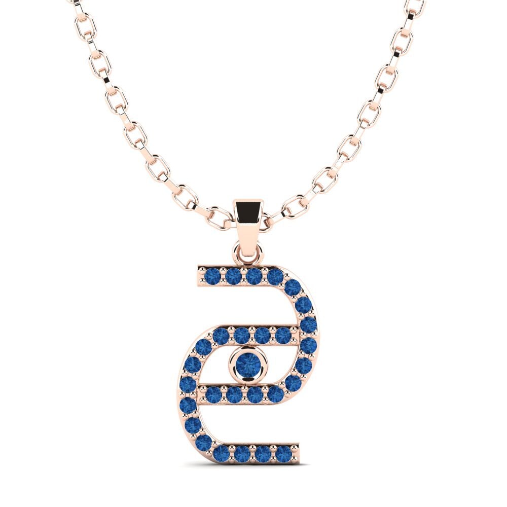 14K Rood Goud Donker Blauwe Zirkoon Heren hanger Nilla