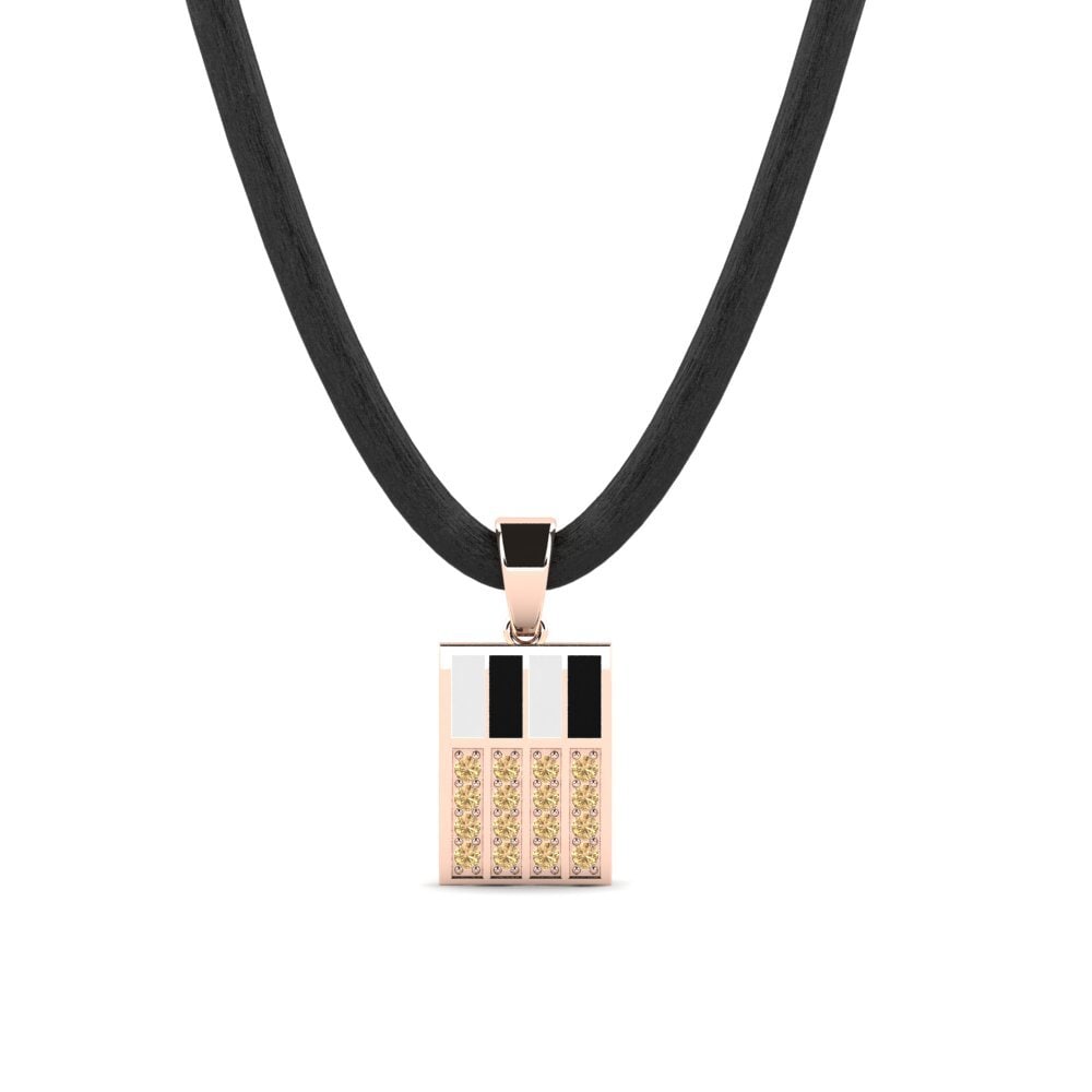 Rotgold 585 Brauner Diamant Herren-Anhänger Produrre