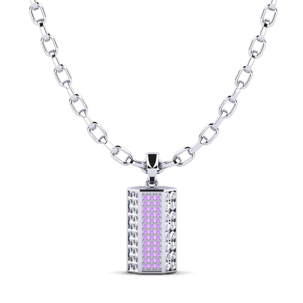 Platine 950 Améthyste Pendentif pour homme Reid