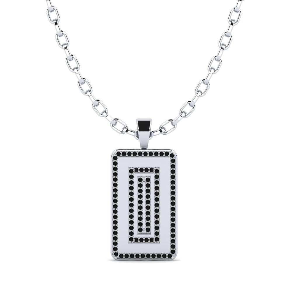 Weißgold 375 Schwarzer Diamant Herren-Anhänger Sabia