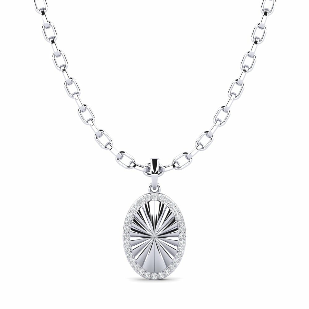 Fashion Amanda Cerny Finest Selection Men's Pendant Sebastian 585 White Gold Swarovski Crystal