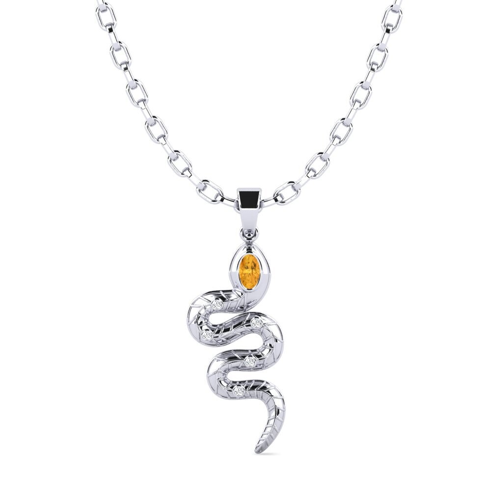 950 Palladium Citrine Men's Pendant Selente