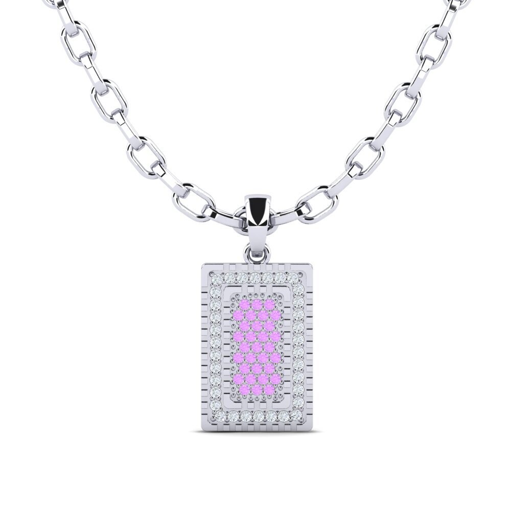 18ct White Gold Amethyst Men's Pendant Troy