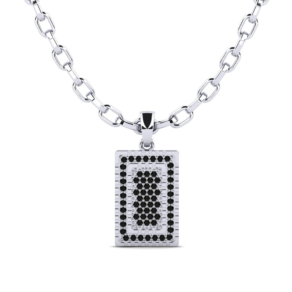 950 Palladium Black Diamond Men's Pendant Troy