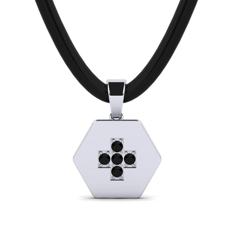 925 Prata de lei Ônix Negro Pingente masculino Uranium