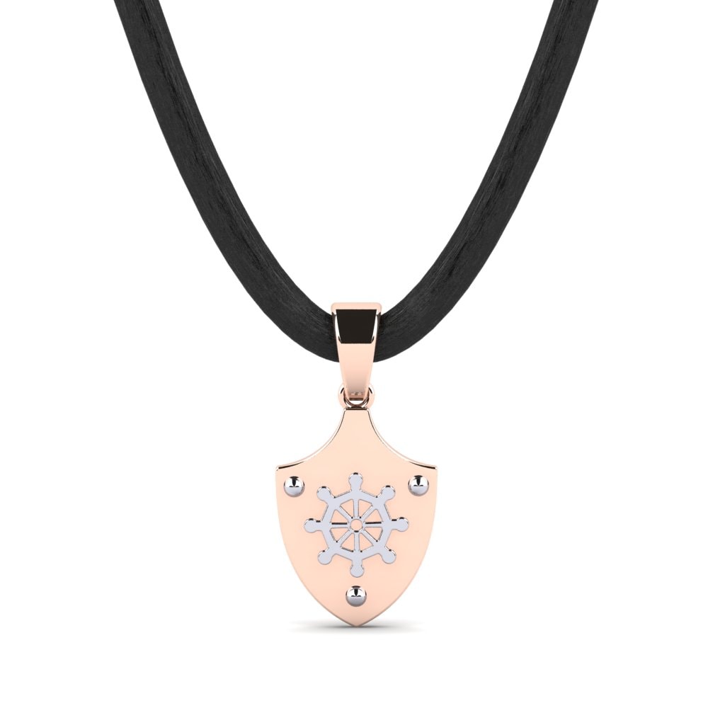 14k Oro Rosa & Blanco Colgante para hombre Usuel