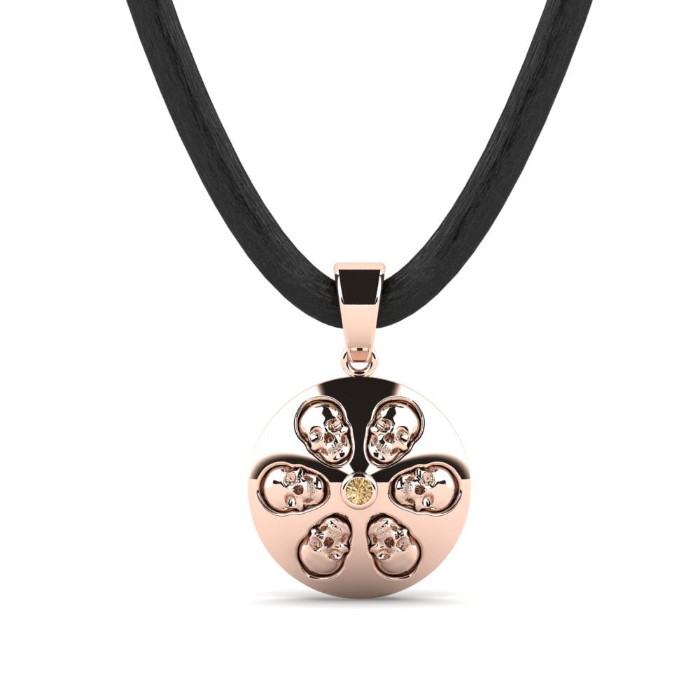 Rotgold 585 Brauner Diamant Herren-Anhänger Wendigo