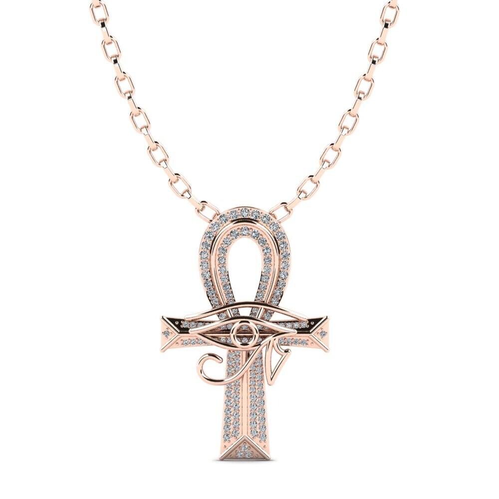 Or rose 585 Zircone Pendentif pour homme Wesley