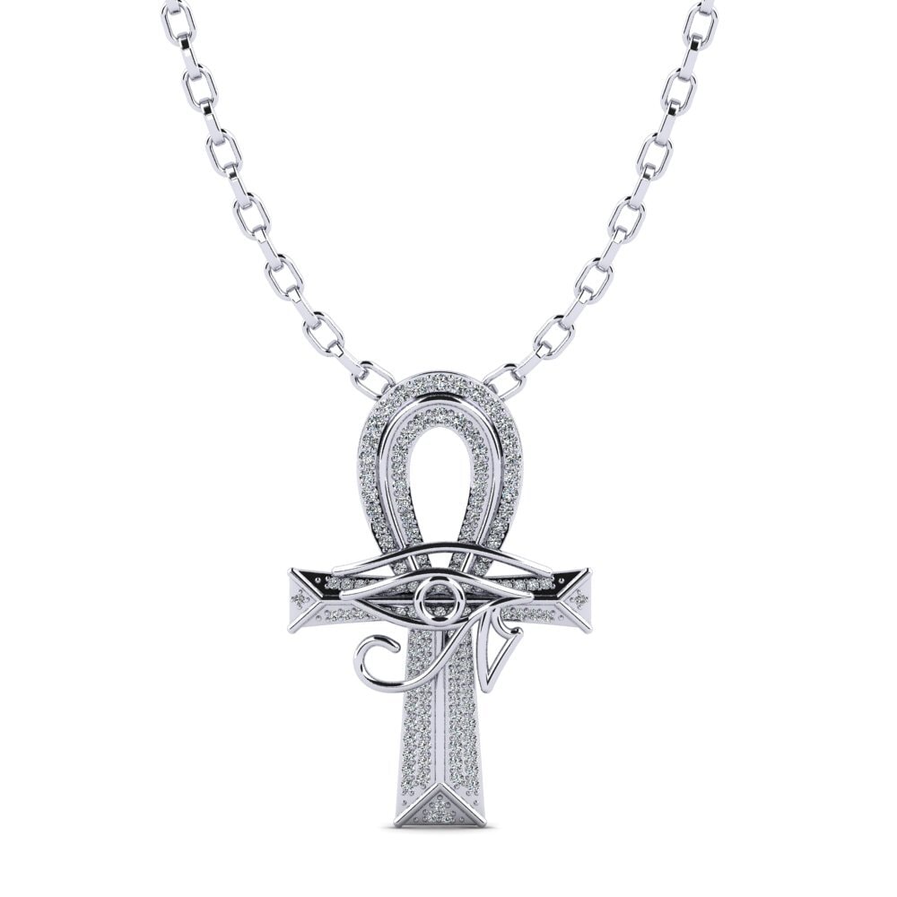 Argent Blanc Zircone Pendentif pour homme Wesley