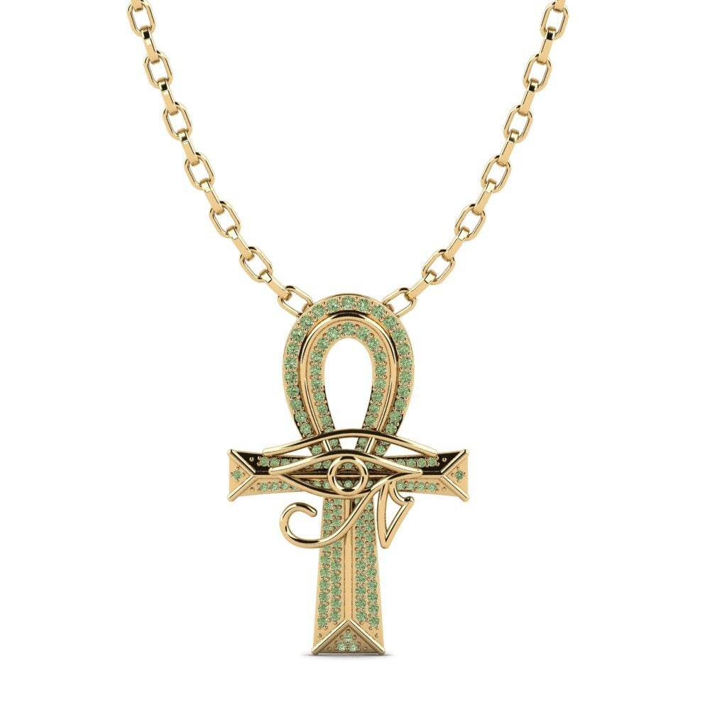 Or Jaune 585 Diamant Vert Pendentif pour homme Wesley