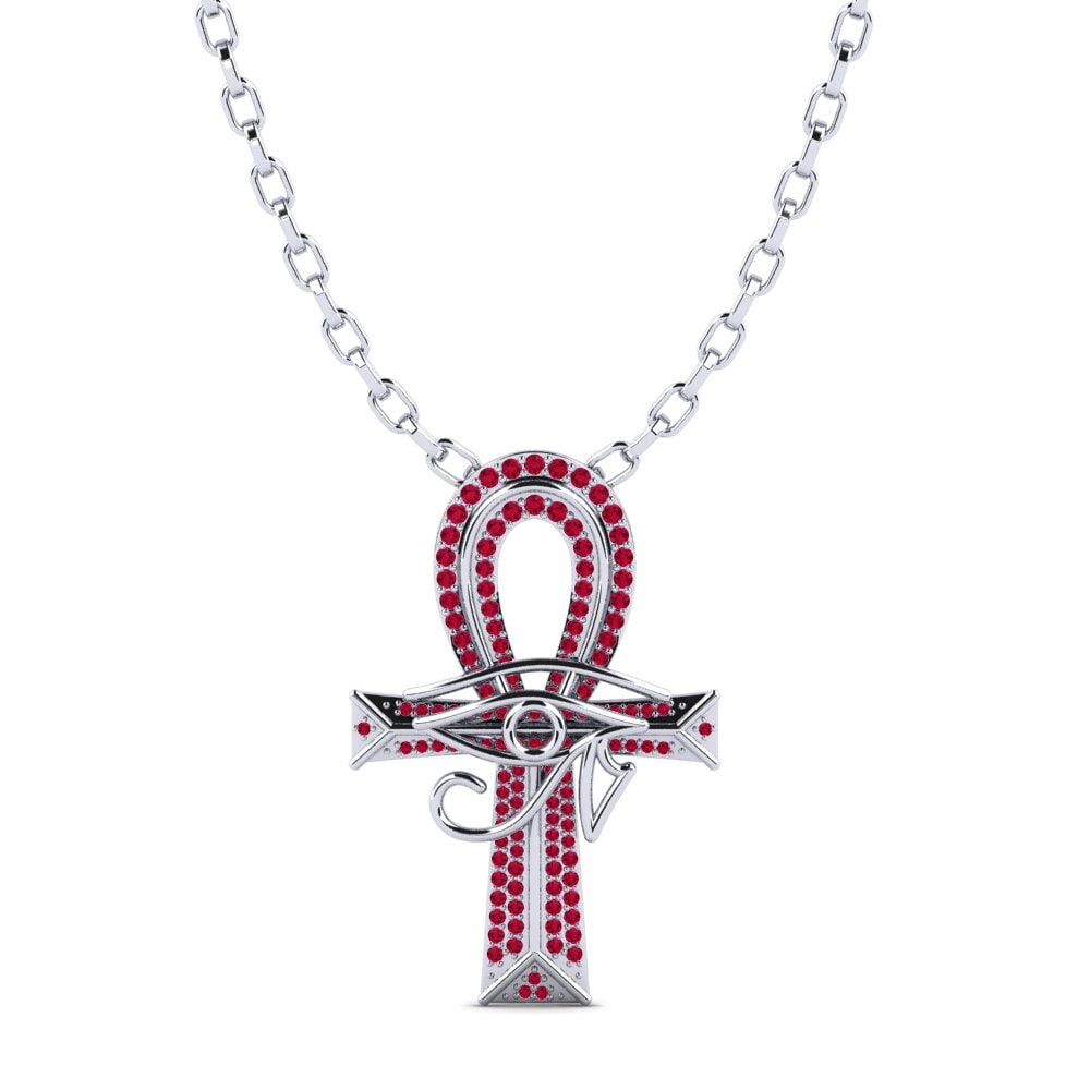 Platine 950 Rubis Pendentif pour homme Wesley