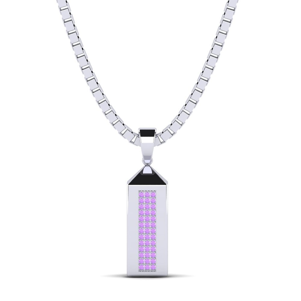 Weißgold 375 Amethyst Herren-Anhänger Yarden
