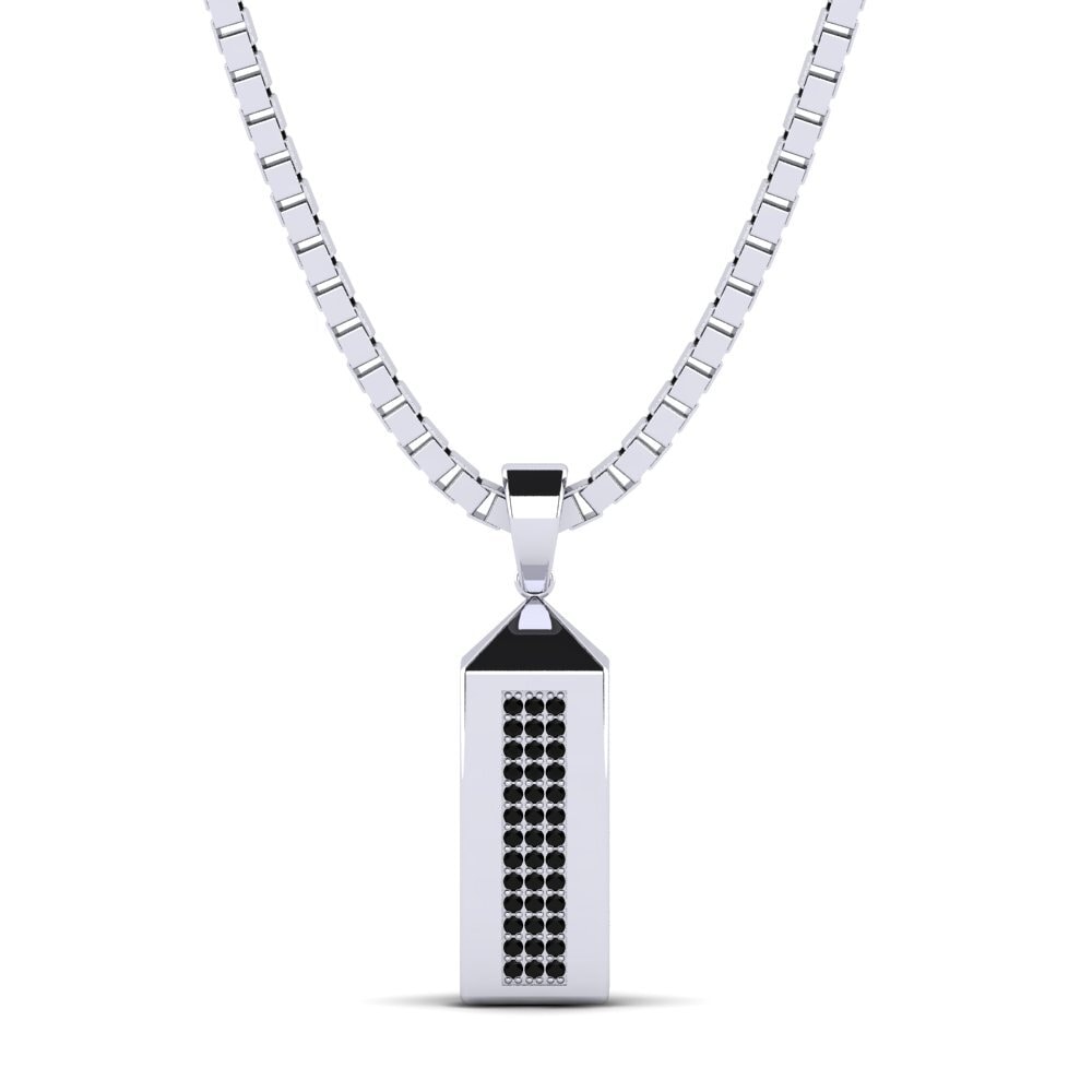 Weißgold 375 Schwarzer Diamant Herren-Anhänger Yarden