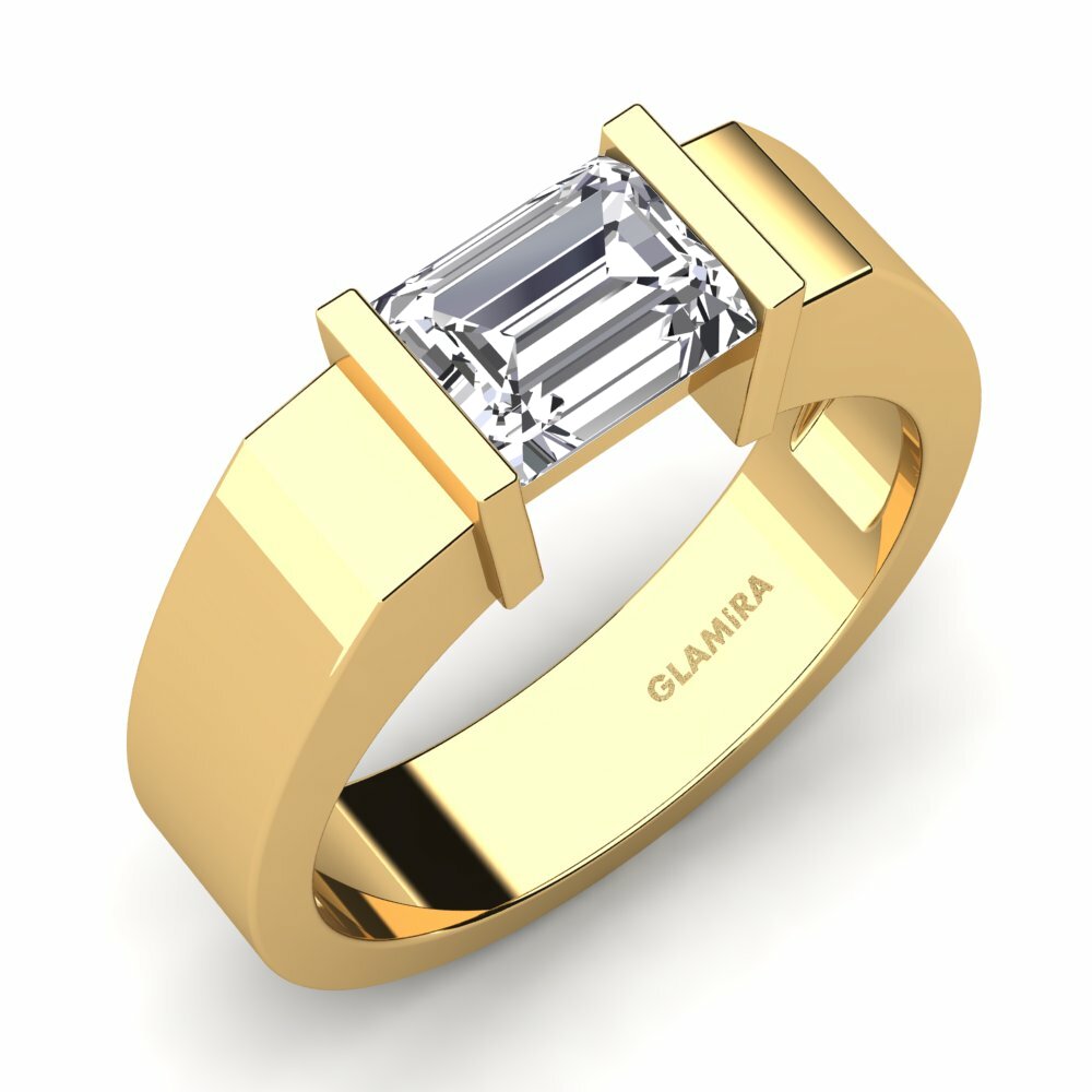 Diamond 14k Yellow Gold Men's Ring Peaceful Sail