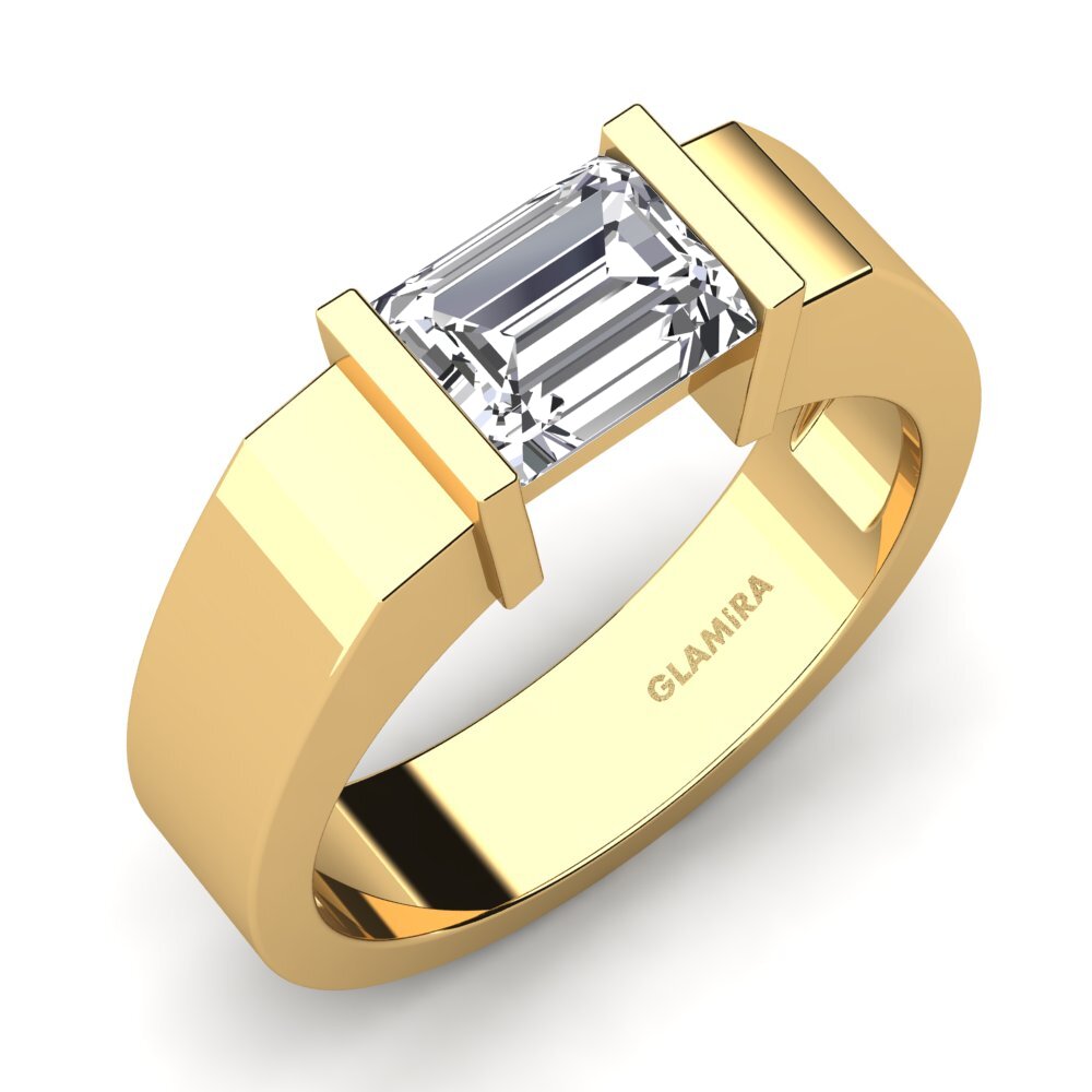 18ct Yellow Gold Lab Grown Diamond Men's Ring Peaceful Sail