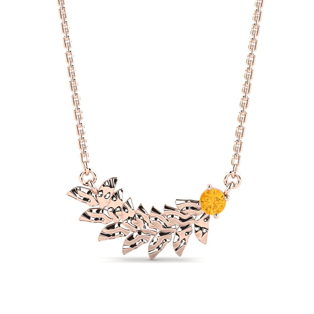 14k Oro Rosa Citrino Collar de Mujer Mendy