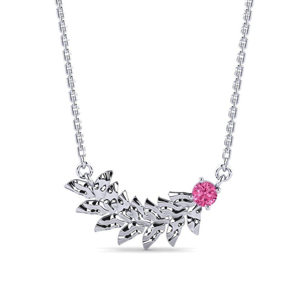 Platino 950 Turmalina rosa Collar de Mujer Mendy