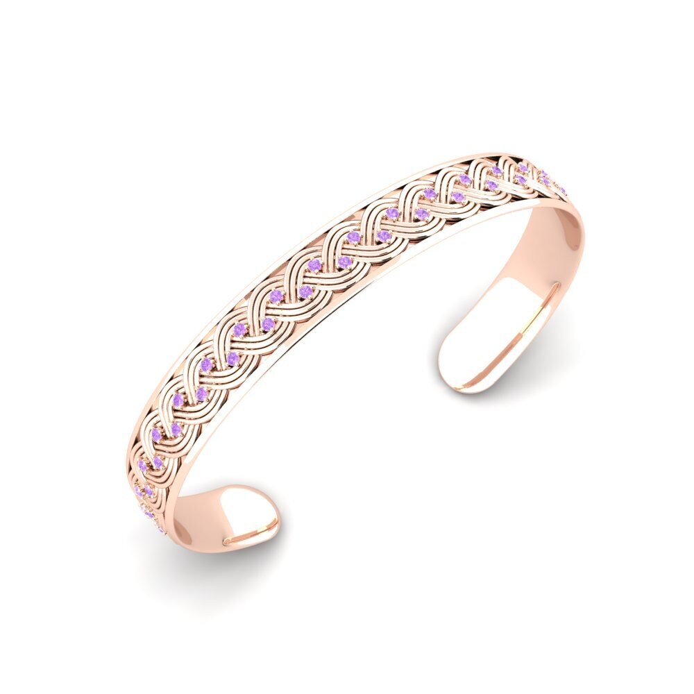 14ct Rose Gold Amethyst Men's Bracelet Menna