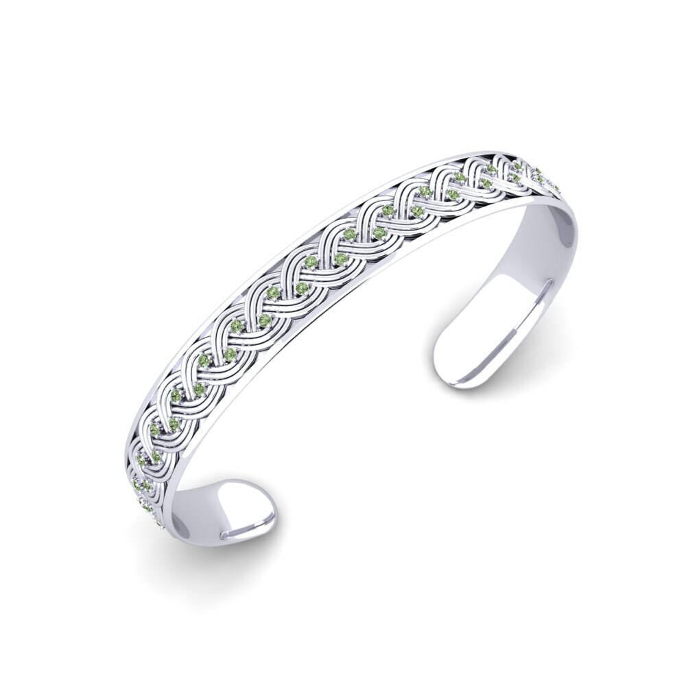 950 Palladium Green Diamond Men's Bracelet Menna