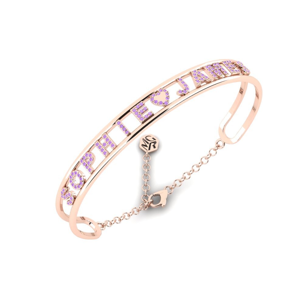 18k Oro Rosa Amatista Pulsera para hombre Menzonio