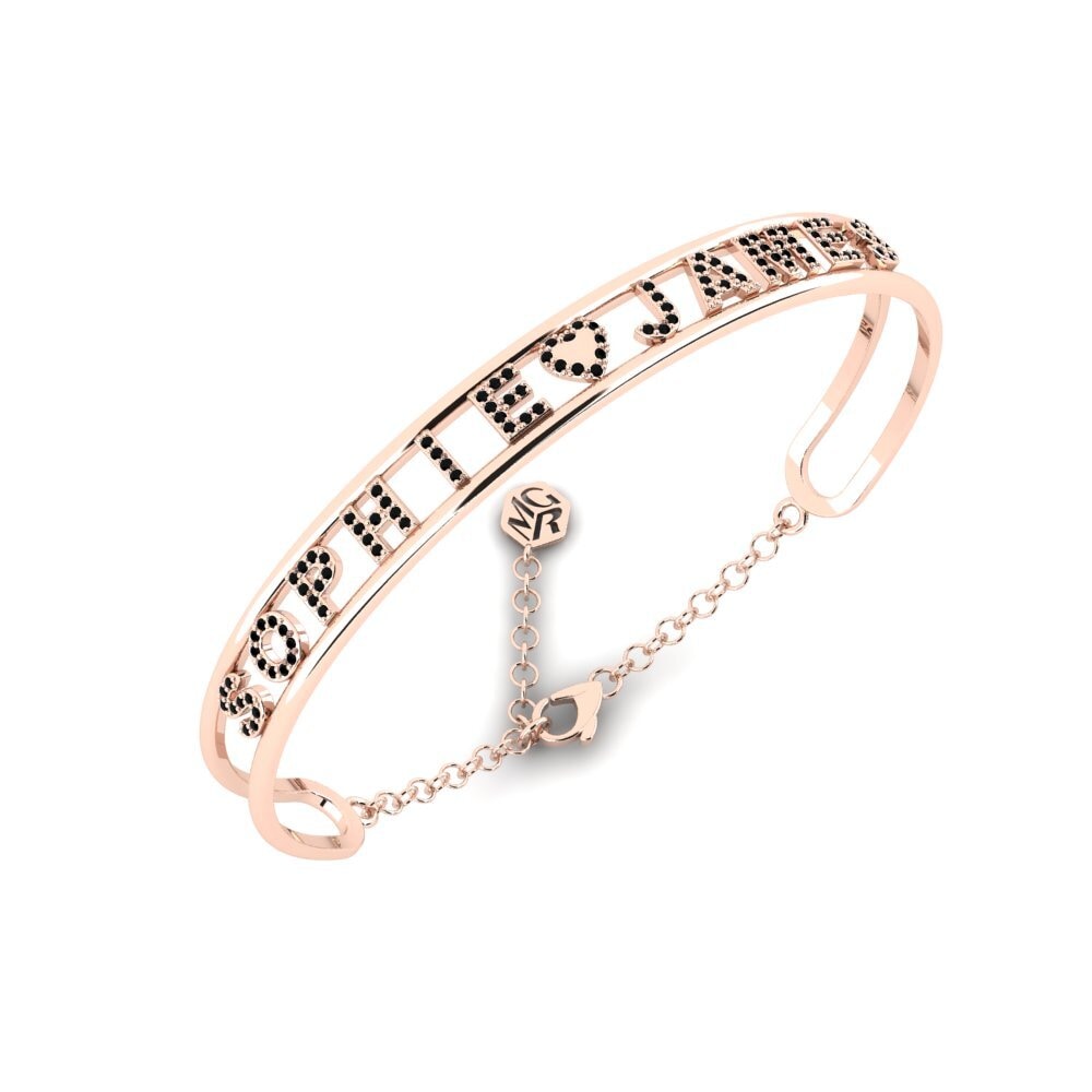 18k Oro Rosa Zafiro negro Pulsera para hombre Menzonio