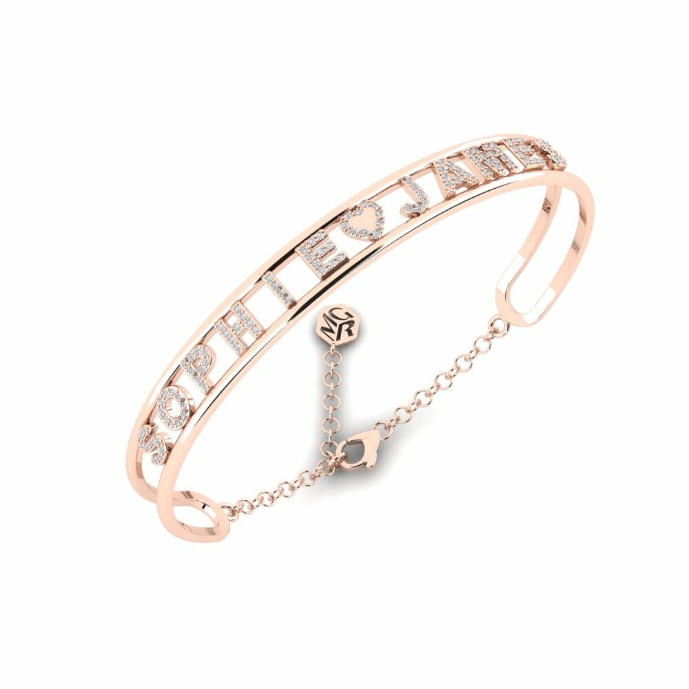 14ct Rose Gold Diamond Men's Bracelet Menzonio