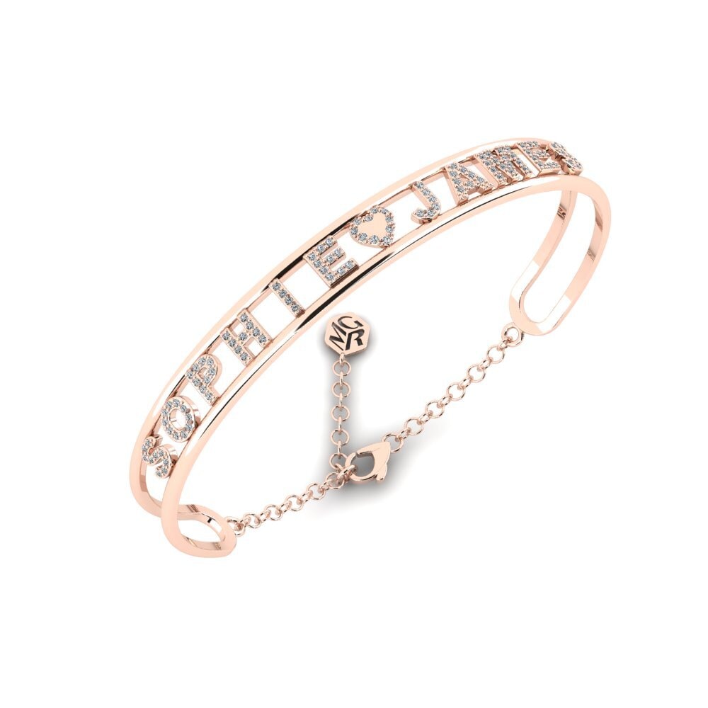 18k Oro Rosa Circonita Pulsera para hombre Menzonio