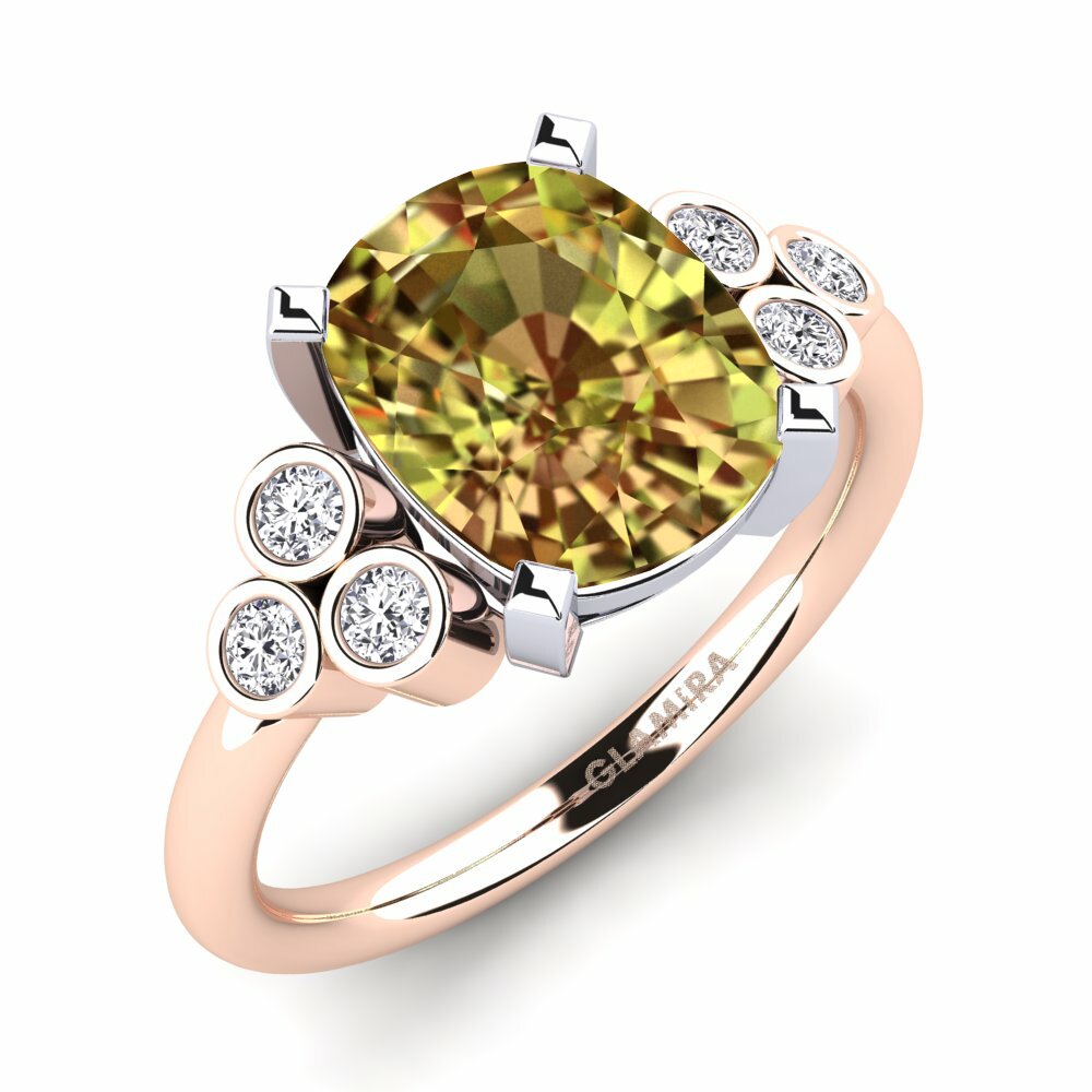 Or Rose& Blanc 14k Pierre de Sultan Bague Mercille