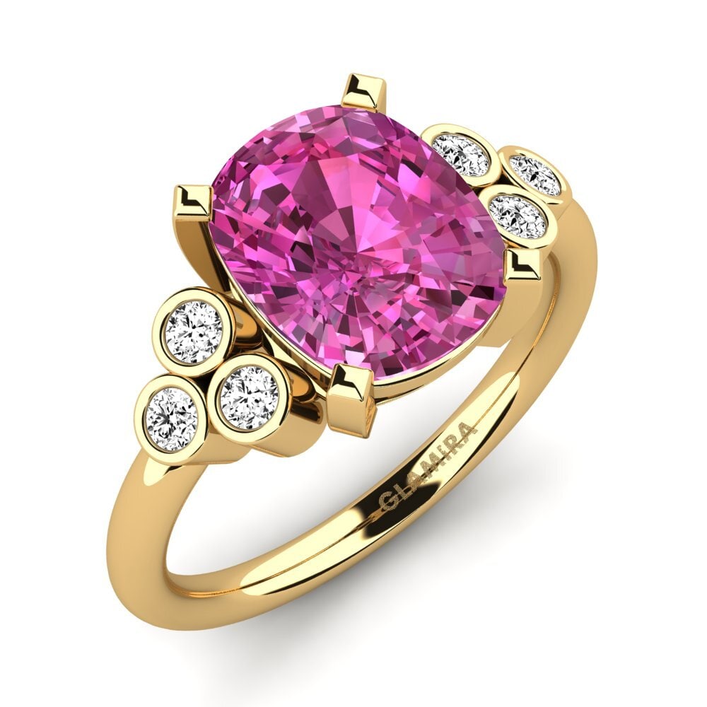 9k Oro Amarillo Topacio Rosa Anillo Mercille