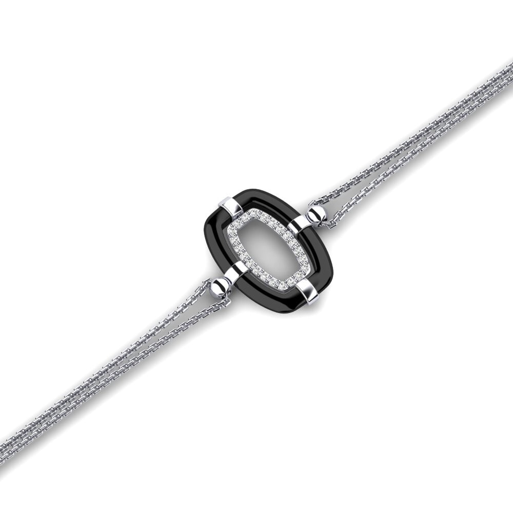 14k Oro Blanco Moissanita Pulsera de Mujer Mereosa