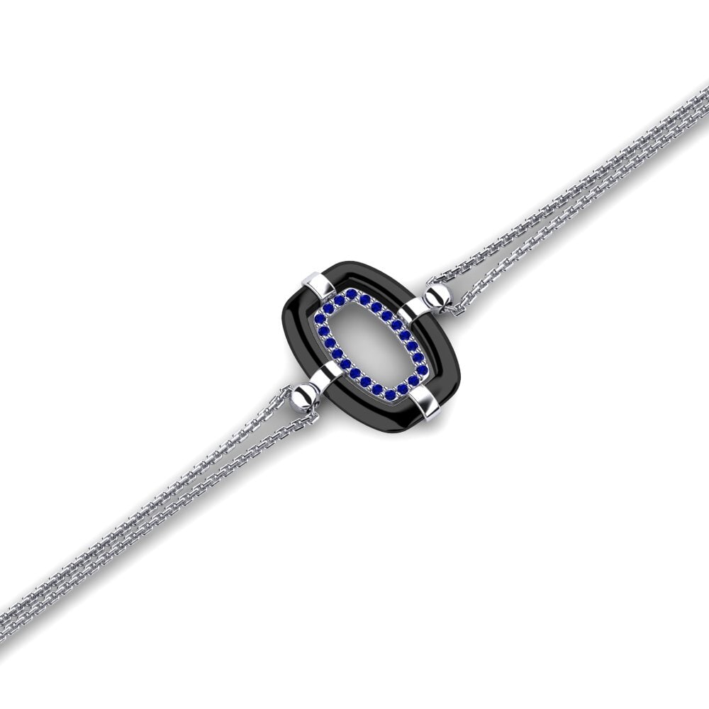 Paladio 950 Zafiro Pulsera de Mujer Mereosa