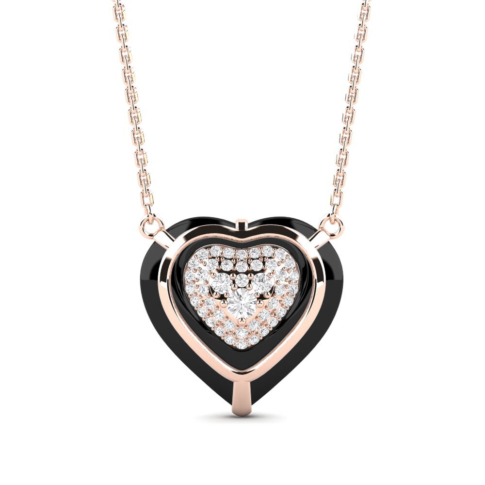 14k Rose Gold White sapphire Women's Necklace Merezca