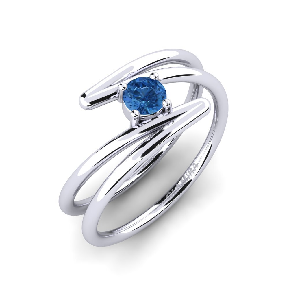 Circonita Azul Oscuro Anillo de compromiso Meri