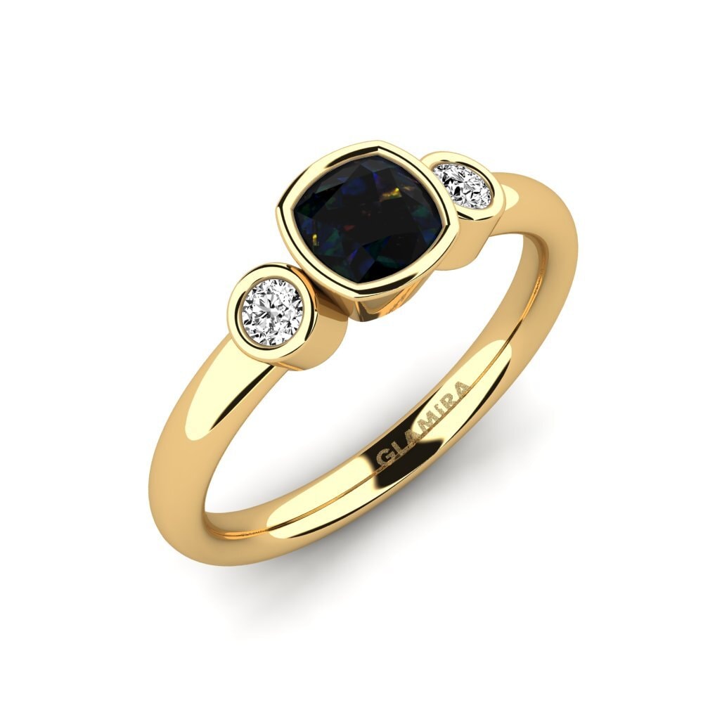 Black Opal Engagement Ring Merollia