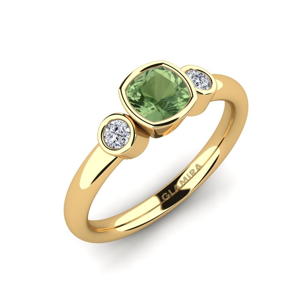 Zafiro Verde Anillo de compromiso Merollia