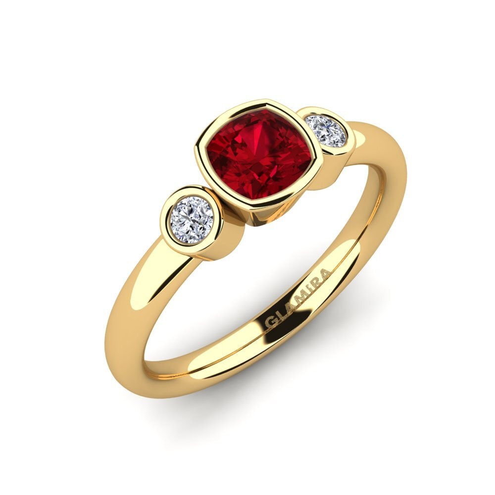 Red Zirconia Engagement Ring Merollia
