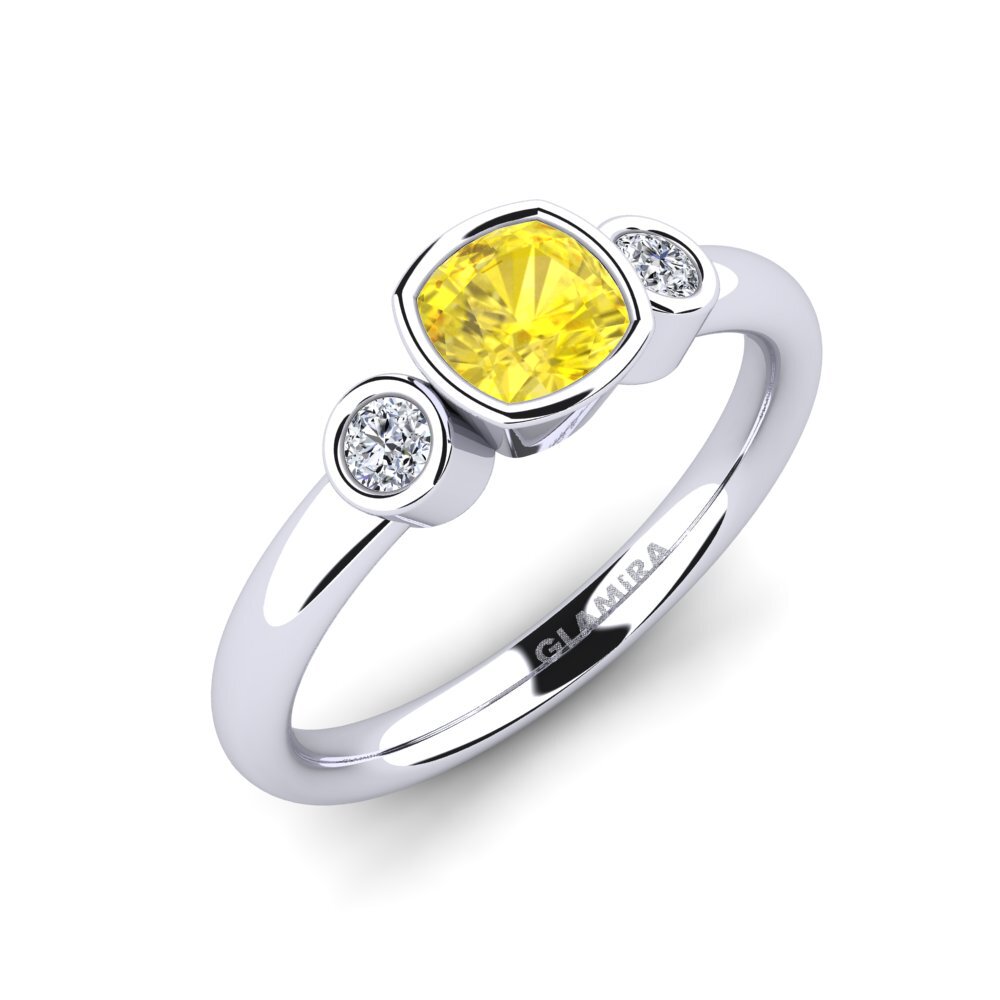 950 Palladium Yellow Sapphire Engagement Ring Merollia
