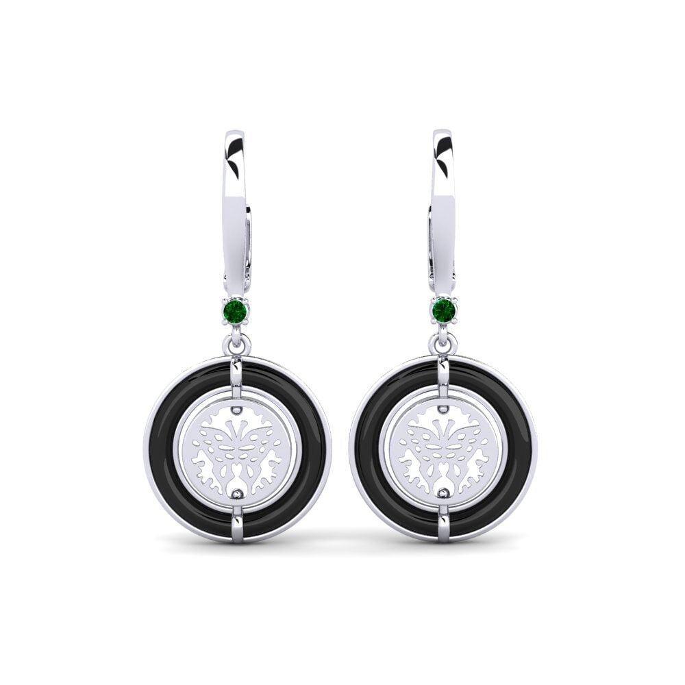 950 Platinum Green Zirconia Women's Earring Merrilee