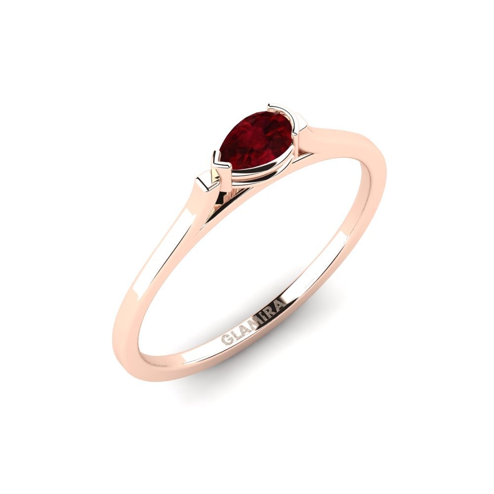 14ct Rose Gold Ruby Engagement Ring Merveille