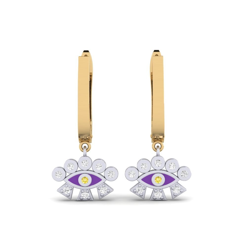 14ct Yellow / White Gold Yellow Sapphire Women's Earring Mesaverde