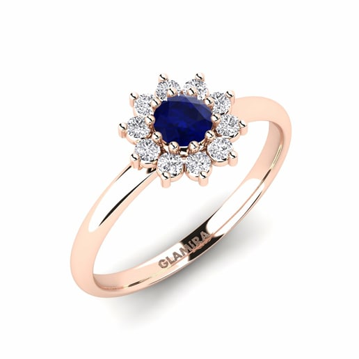 Ring Mesic 585 Rose Gold & Sapphire & Diamond