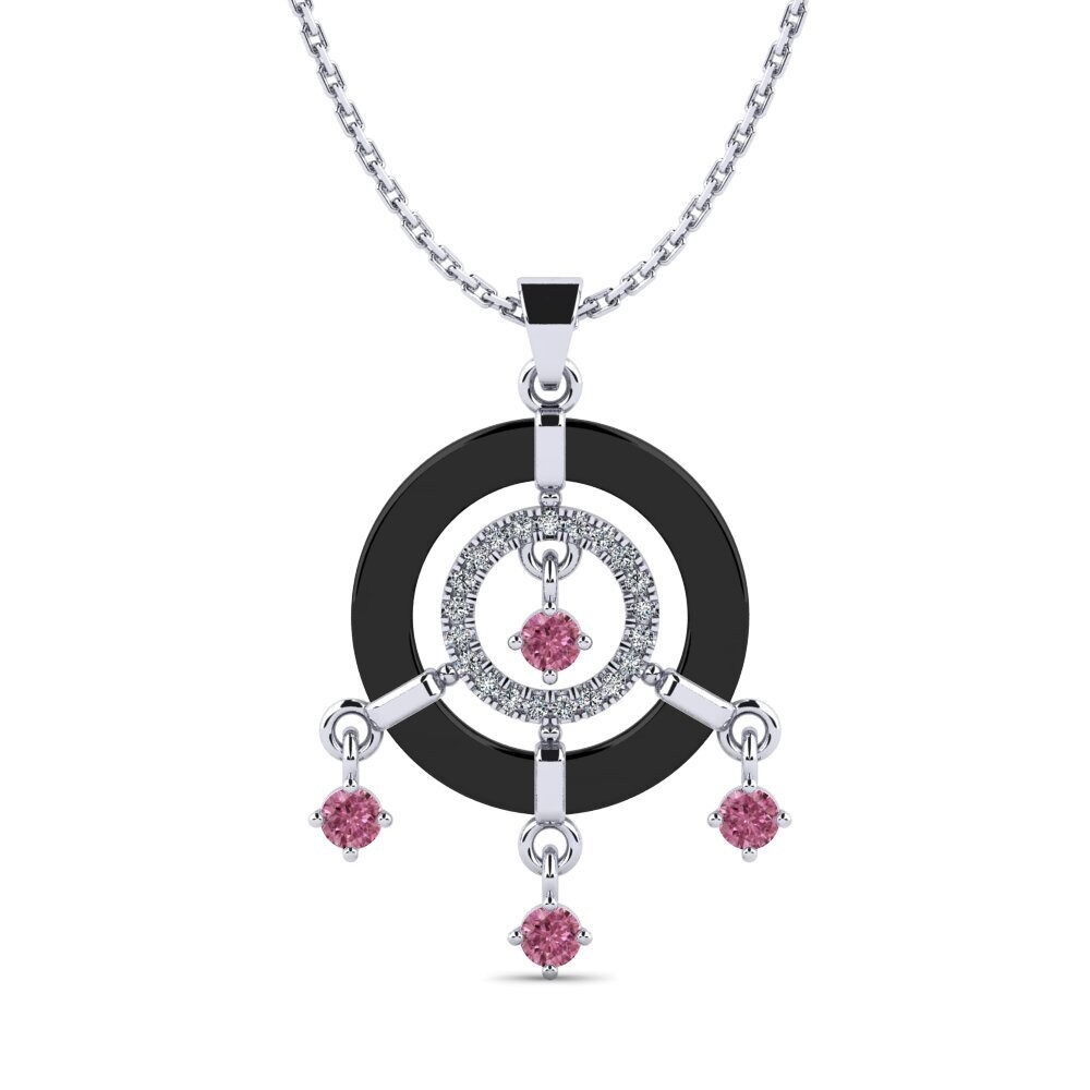 9ct White Gold Rhodolite Garnet Women's Pendant Mestio
