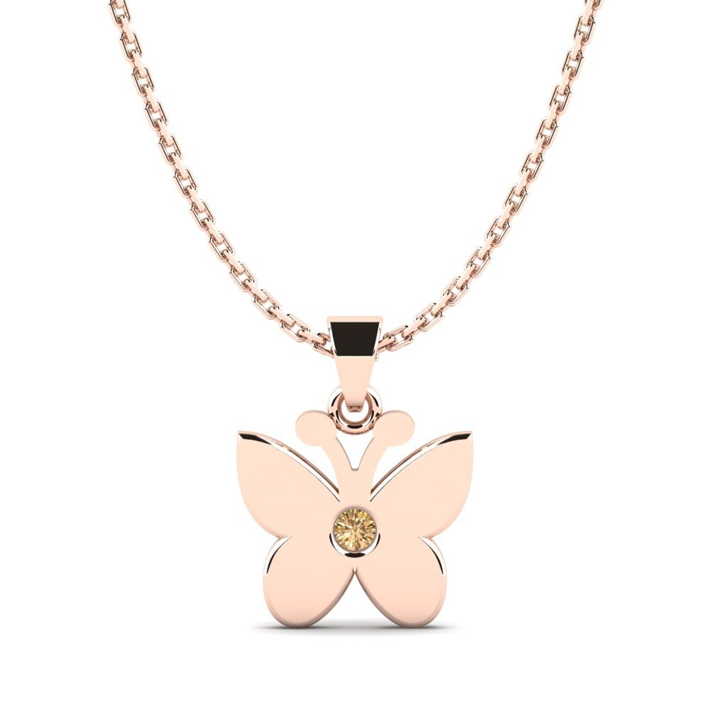 14ct Rose Gold Brown Diamond Kid's Pendant Metapod