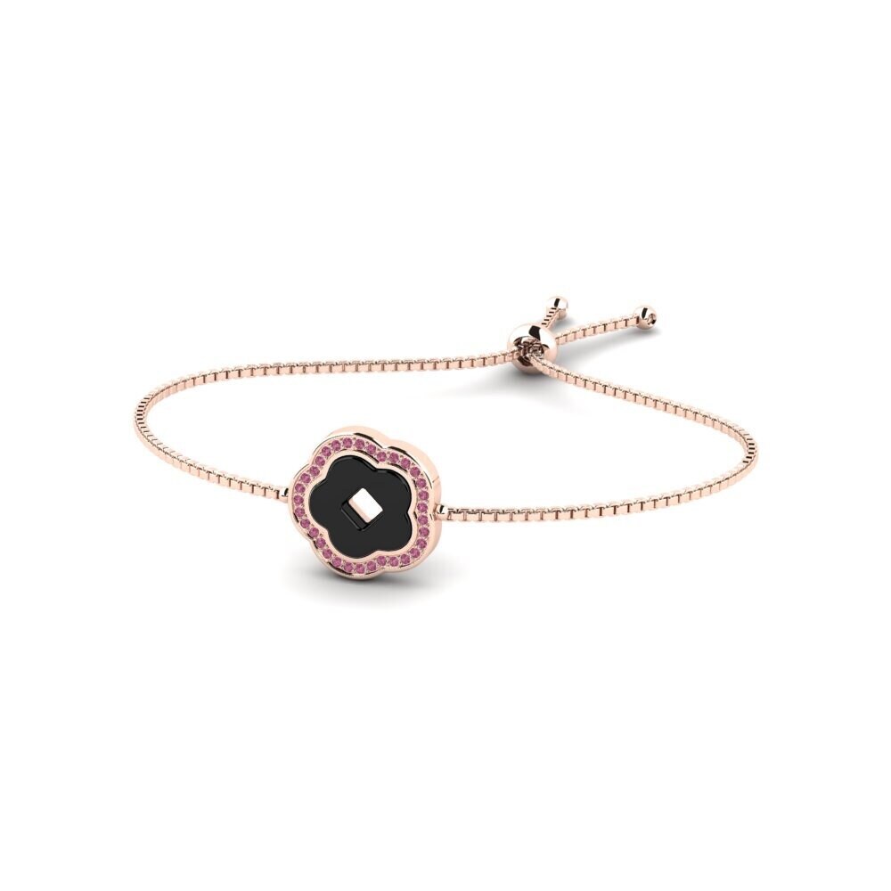 14K Rose Gold Rhodolite Garnet Bracelet Metayer