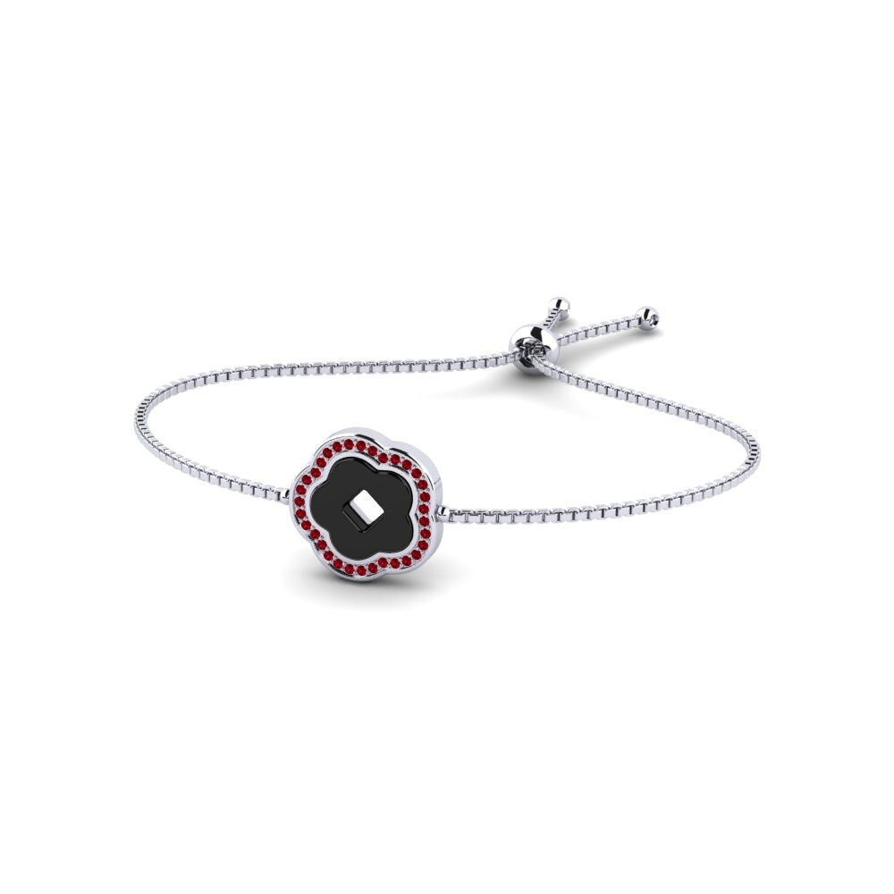 950 Palladium Red Zirconia Women's Bracelet Metayer