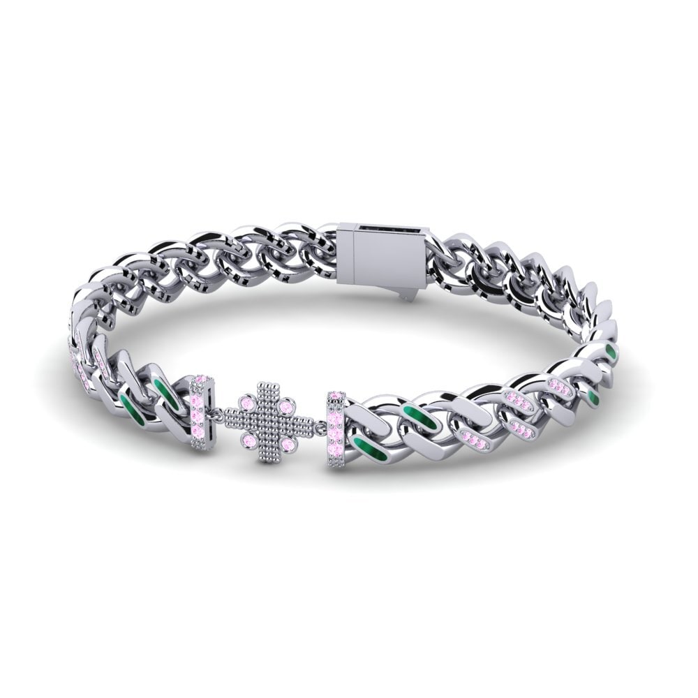 Round Pink Sapphire Women's Bracelet Metho