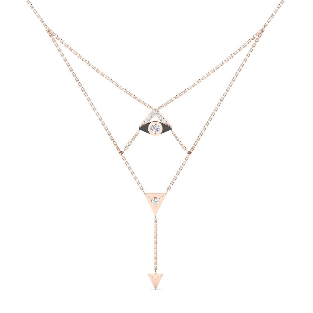14k Oro Rosa Moissanita Collar de Mujer Meticoloso