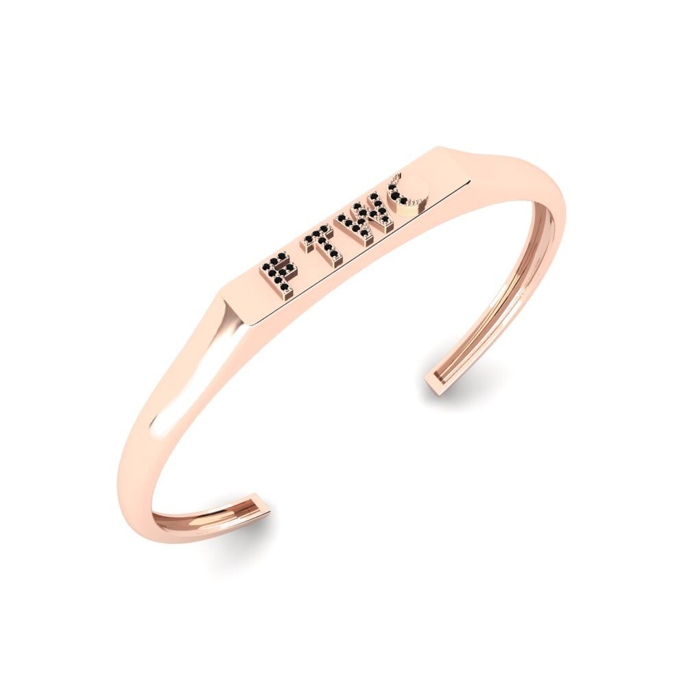 18k Oro Rosa Zafiro negro Pulsera para hombre Metsi