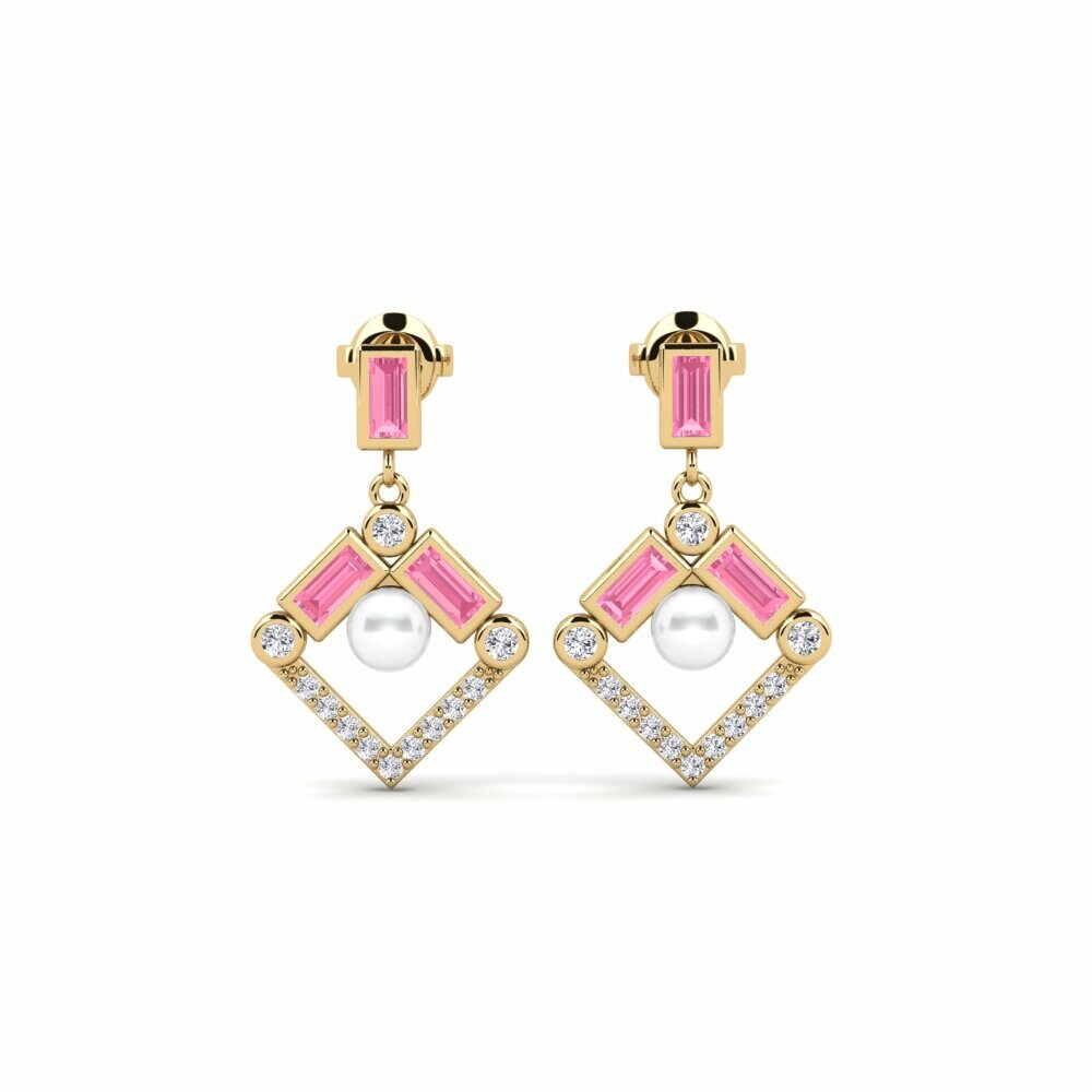 Roze Saffier Dames Oorbellen Metz