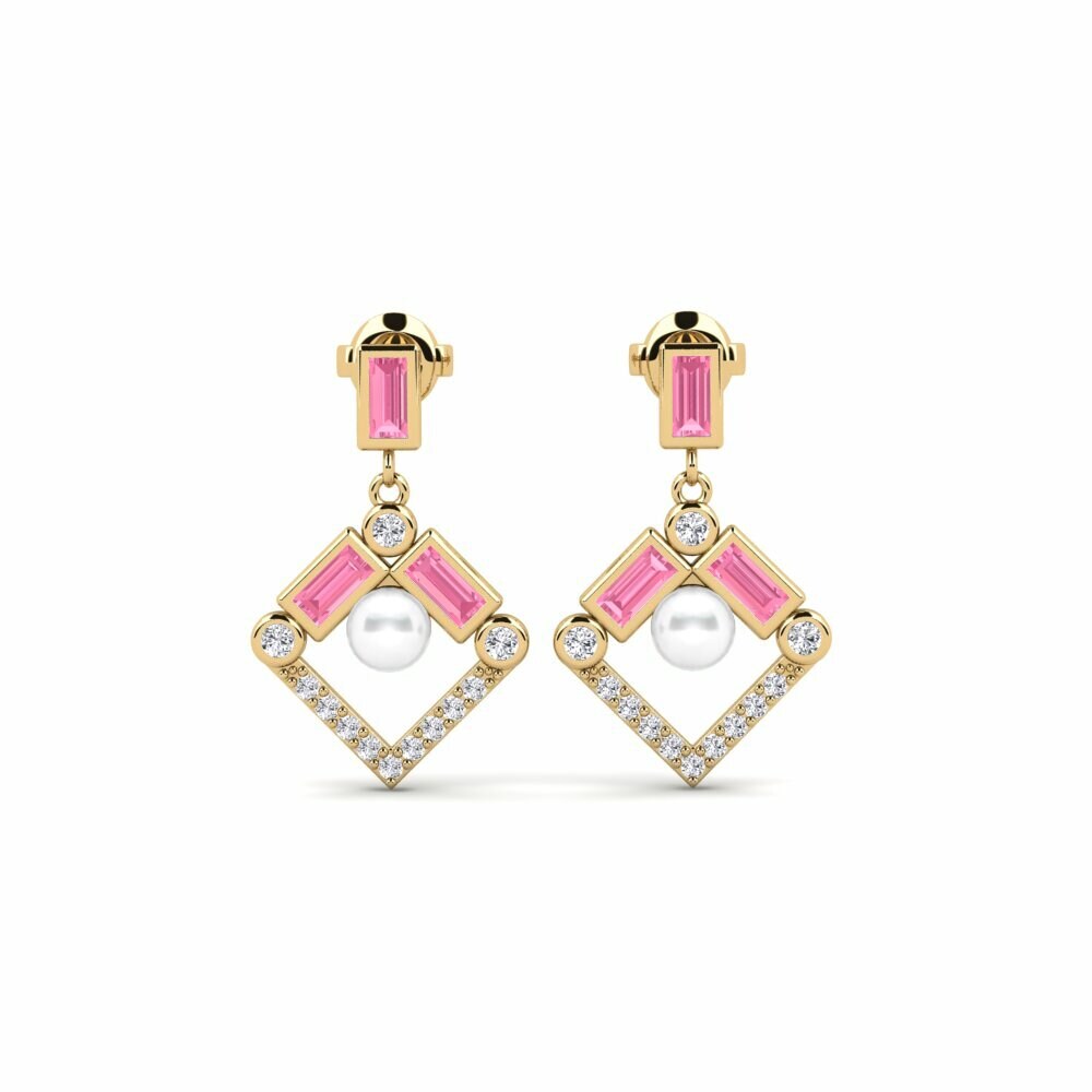 Baguette Pink Sapphire Women's Earring Metz